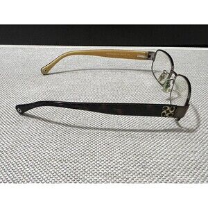 Coach Taryn HC 5001 9023 Dark Brown Yellow Rectangle Eyeglasses Frames 52-16 135